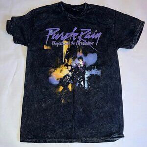 Purple Rain Prince and the Revolution Black Graphic Washed Short Sleeve T-Shirt